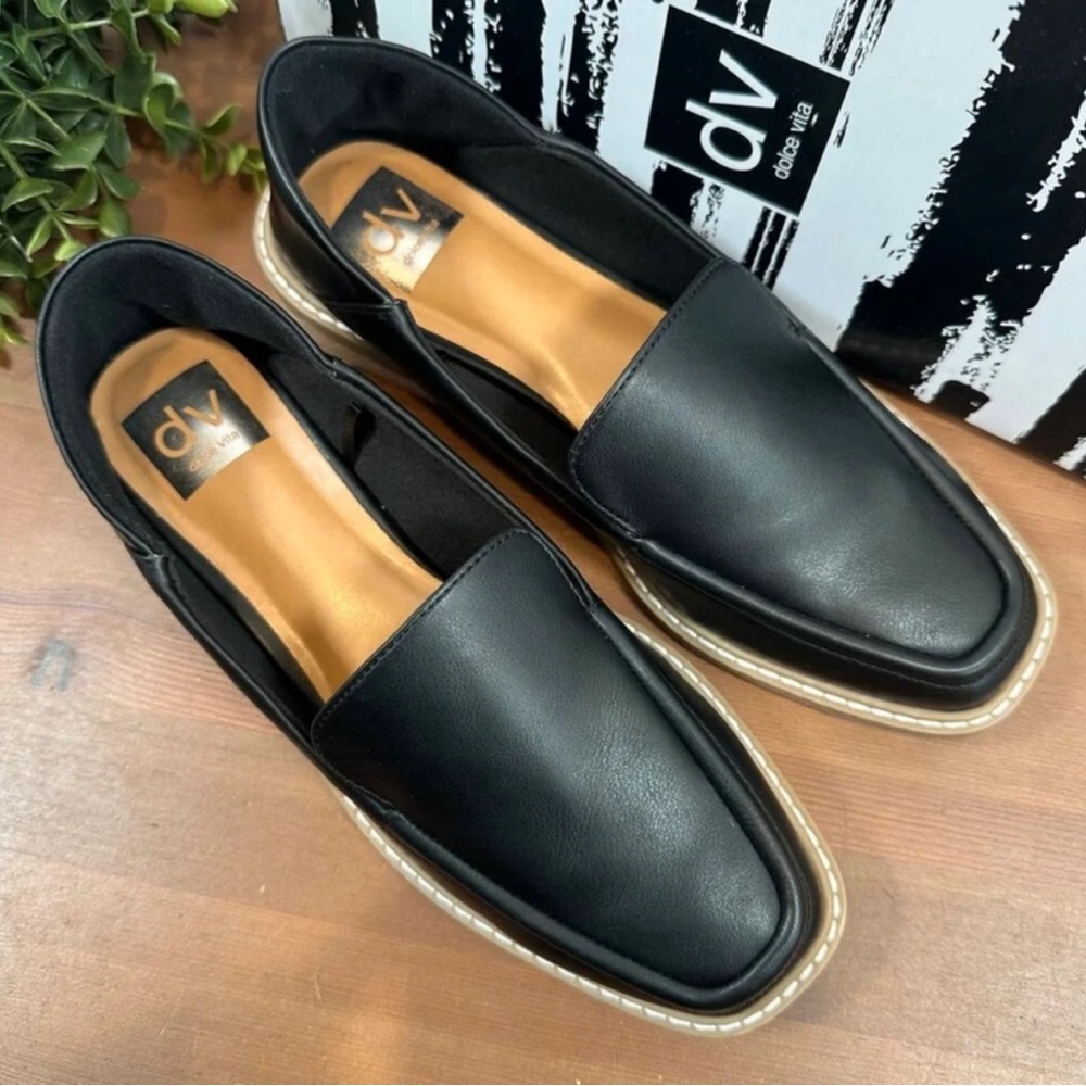 Dolce Vita Black and Tan Women's Loafers